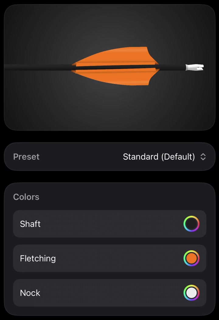 The orange 3D arrow with preset and color controls in Simple Arrows.